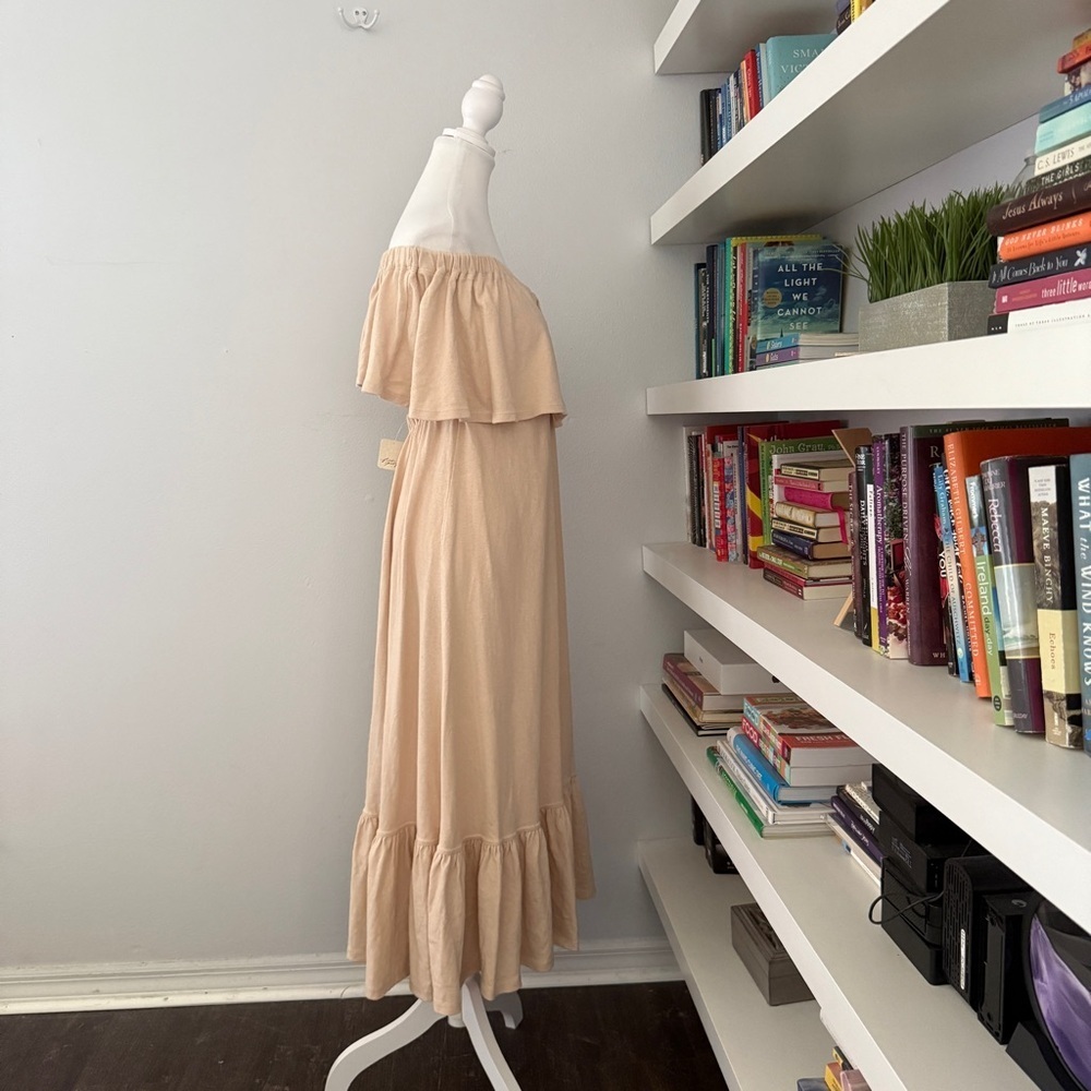 Free People Lynne Midi Dress in Bleached Sand XS NWT - Picture 8 of 14